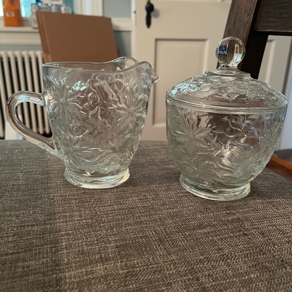 Princess House/Fantasia Crystal sugar and creamer NIB